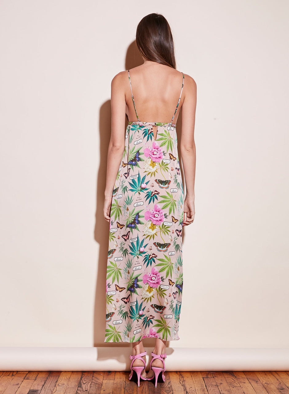 Papillon-nude - Cutout Layered Lace Maxi Dress | Fleur du Mal - DEMO
