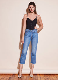 Ribbed Knit Snap Front Bodysuit