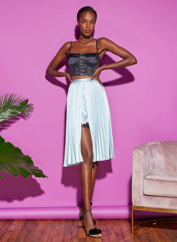 Black - Hook & Eye Bustier Top | Fleur du Mal - DEMO