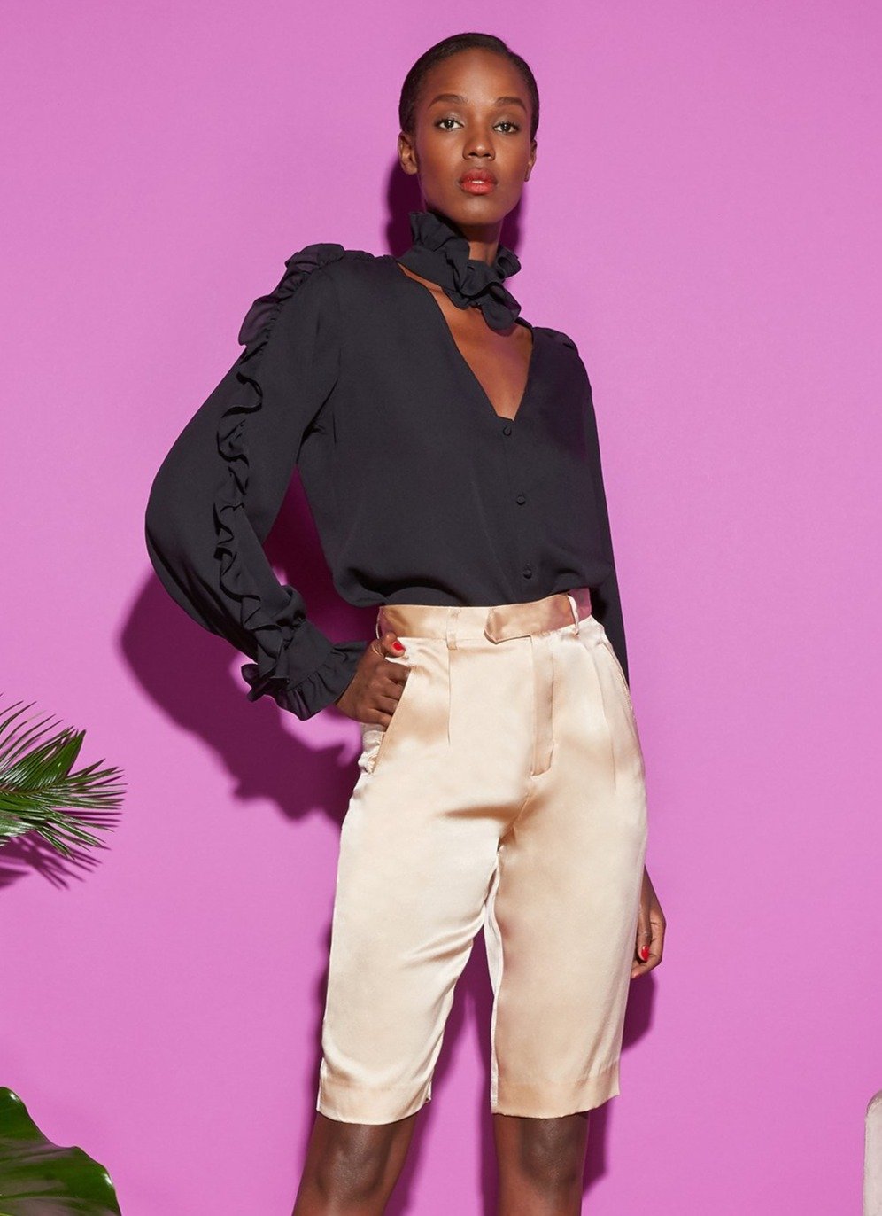Ruffle Neck Blouse