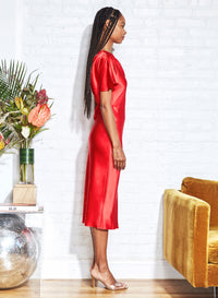 One Shoulder Bias Slip Dress