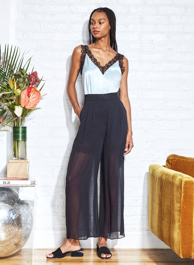 Black - Margo Lace Trimmed Pant | Fleur du Mal - DEMO