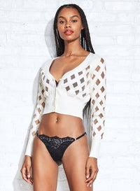 Knit Grid Cardigan