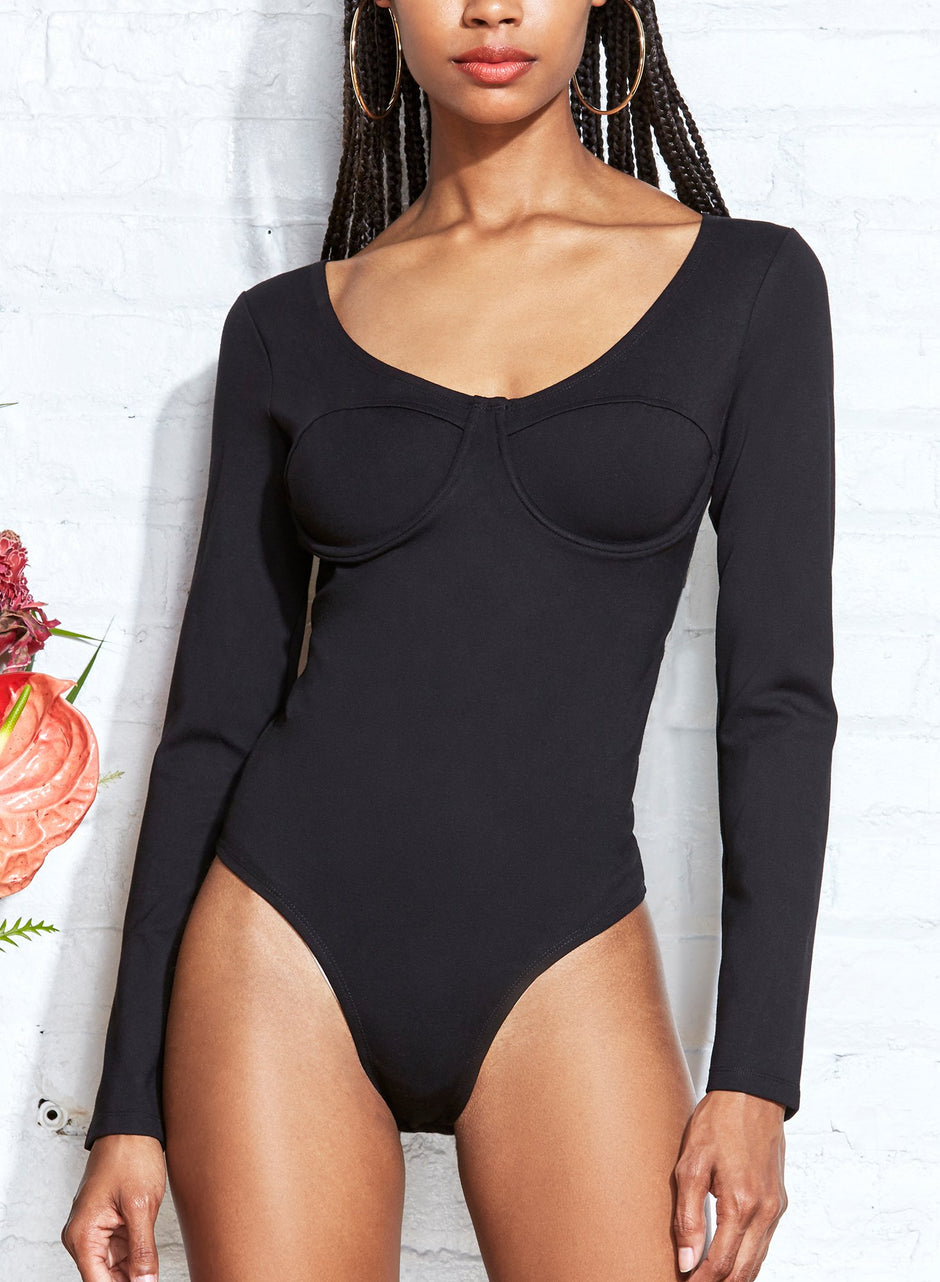 Black - Underwire Bodysuit | Fleur du Mal - DEMO