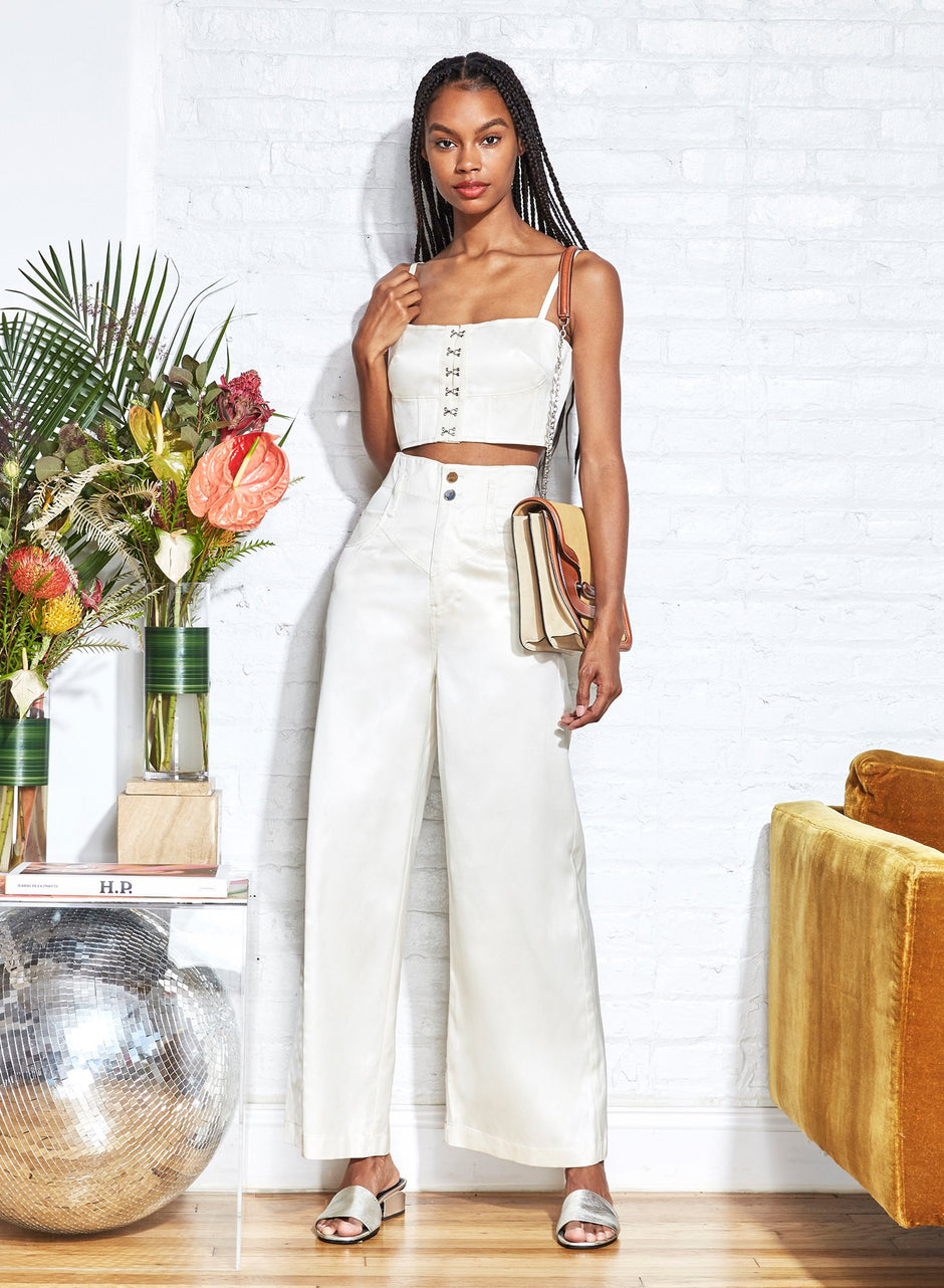 Ivory - Twill High Waist Jean | Fleur du Mal - DEMO