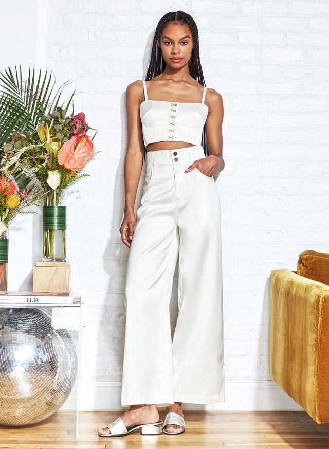 Ivory - Twill High Waist Jean | Fleur du Mal - DEMO