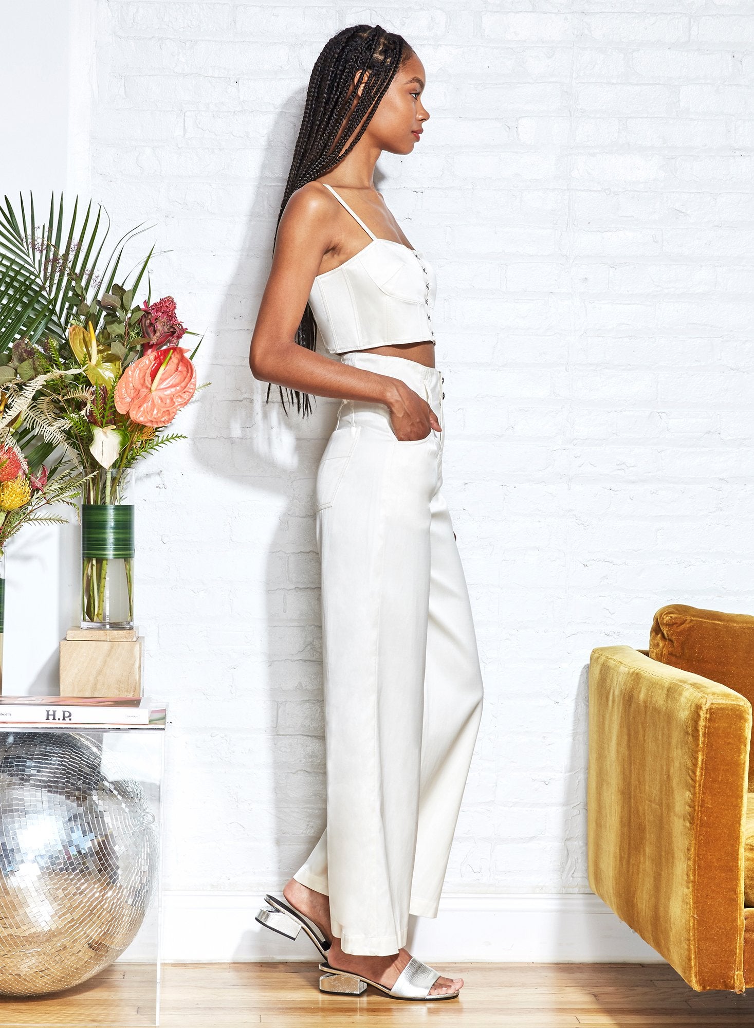 Twill High Waist Jean