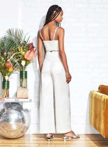 Ivory - Twill High Waist Jean | Fleur du Mal - DEMO