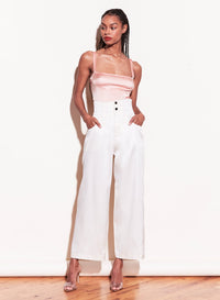 Satin Ponte Paneled Bodysuit