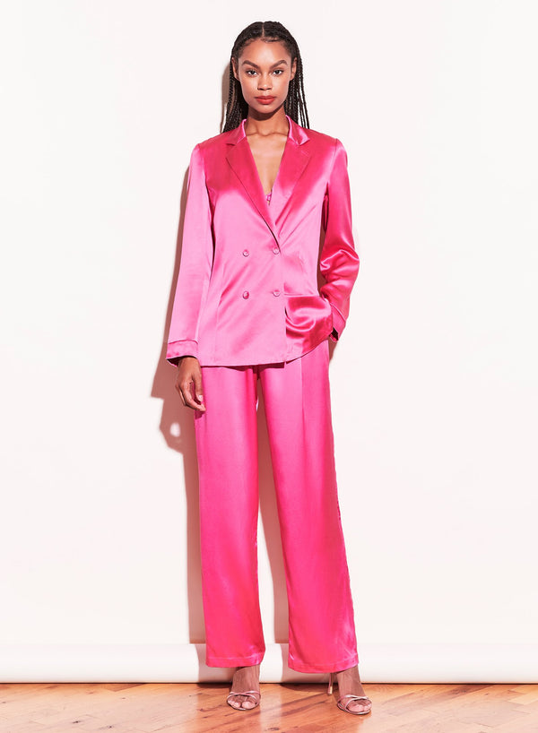 Plum rose - Silk Double Breasted Blazer | Fleur du Mal - DEMO