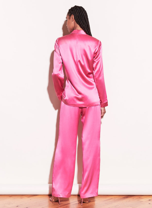 Plum rose - Silk Double Breasted Blazer | Fleur du Mal - DEMO
