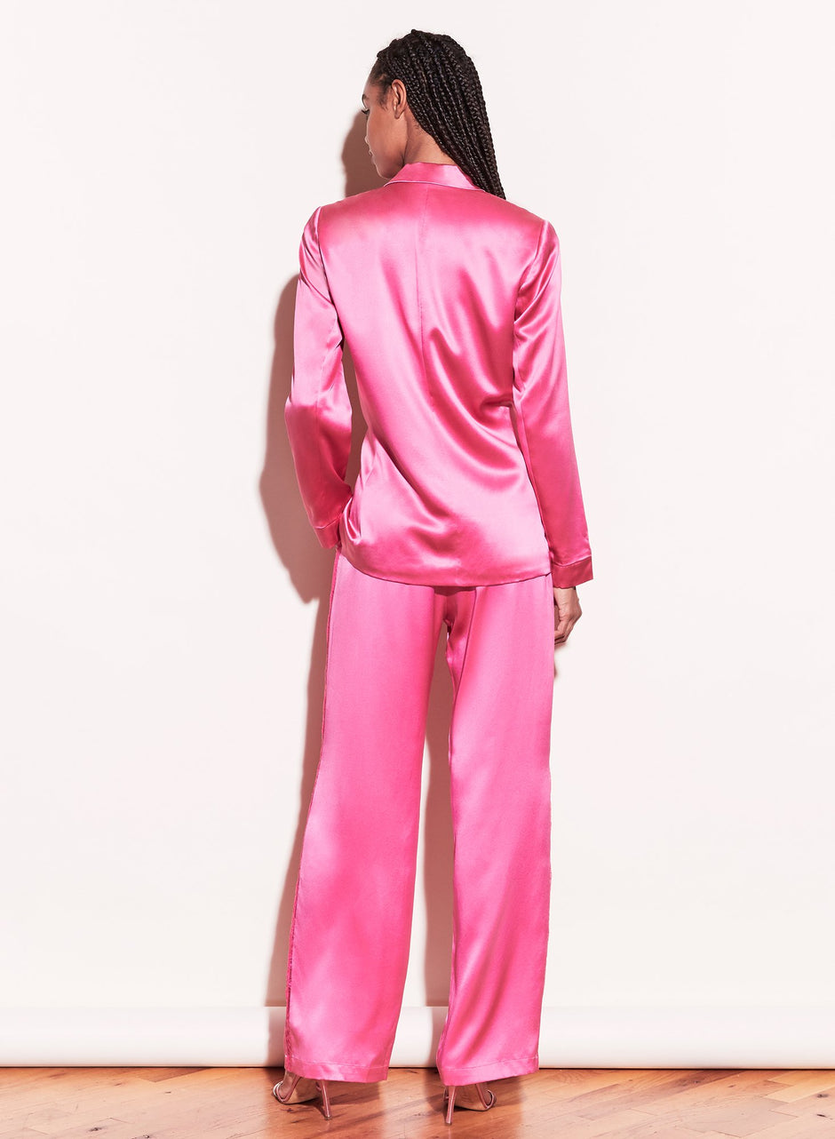 Plum rose - Silk Double Breasted Blazer | Fleur du Mal - DEMO