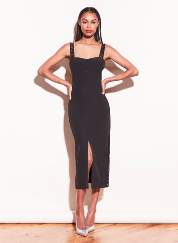 Black - Lace Insert Dress | Fleur du Mal - DEMO