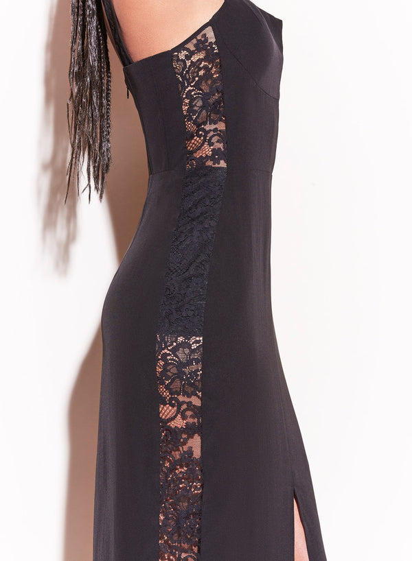 Black - Lace Insert Dress | Fleur du Mal - DEMO