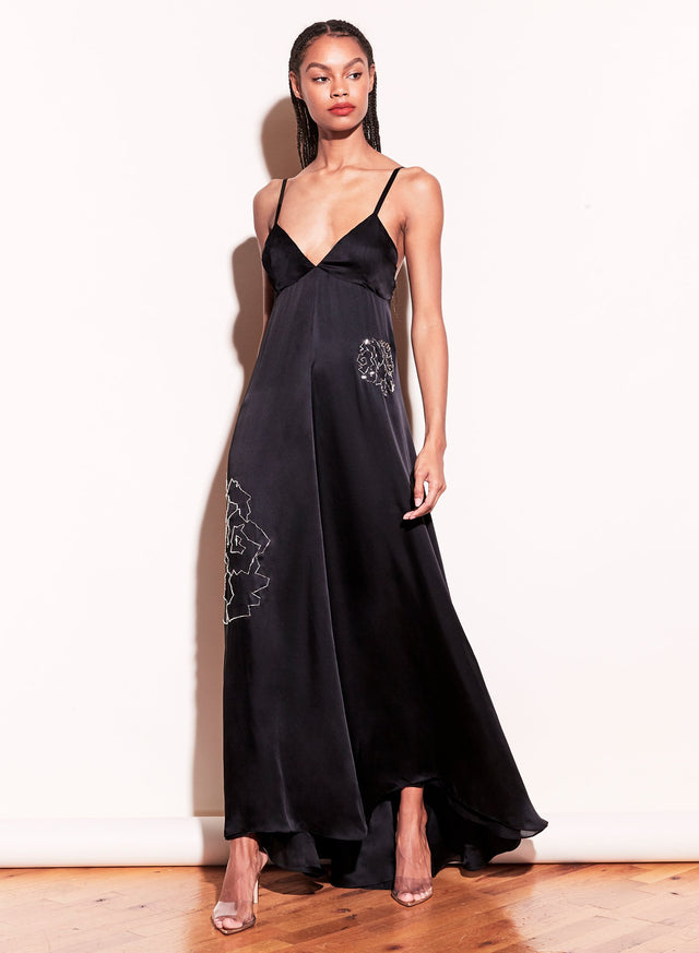 Black - Bead Embroidered Gown | Fleur du Mal - DEMO