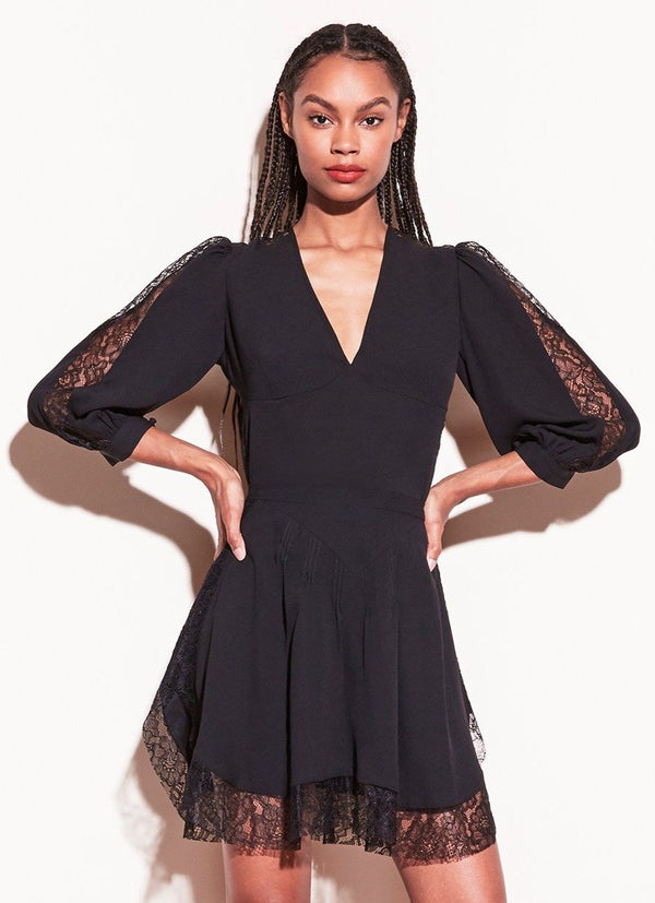 Black - Loulou Lace Border Pintuck Skirt | Fleur du Mal - DEMO