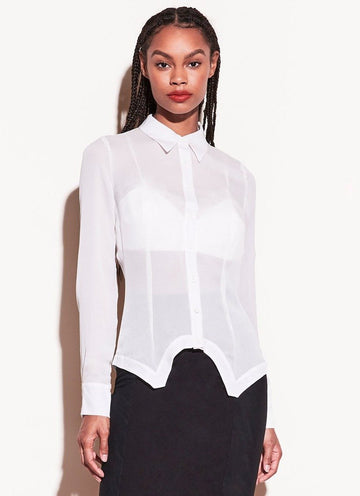 Ivory - Garter Shirt with Bralette | Fleur du Mal - DEMO
