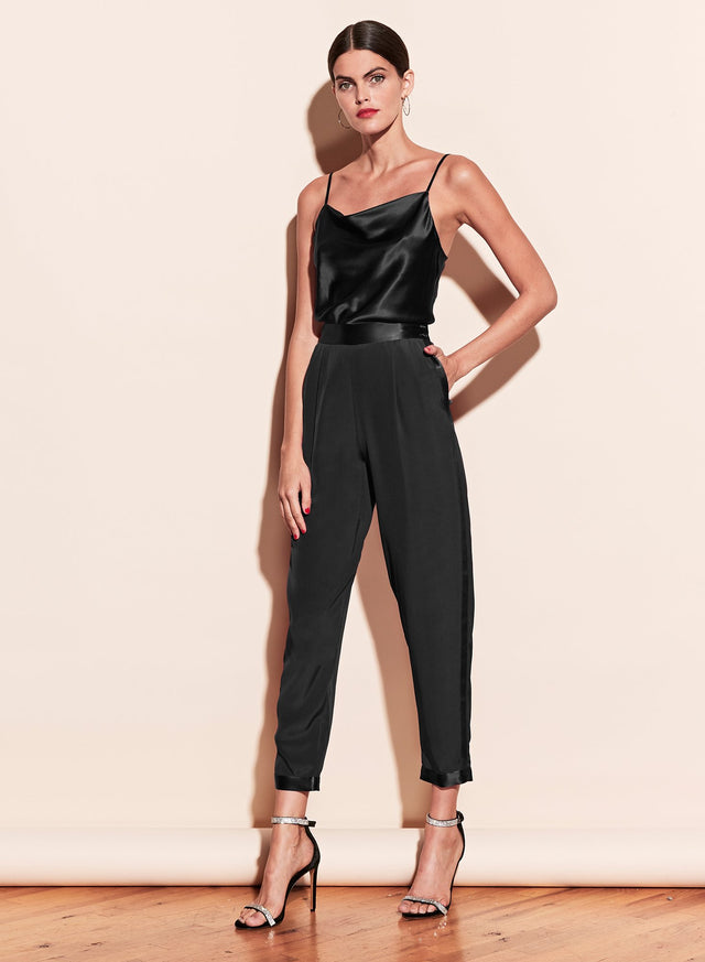 Black - Cowl Neck Spaghetti Strap Cami | Fleur du Mal - DEMO