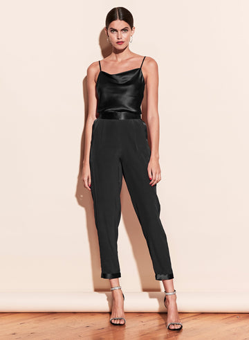 Black - Cowl Neck Spaghetti Strap Cami | Fleur du Mal - DEMO