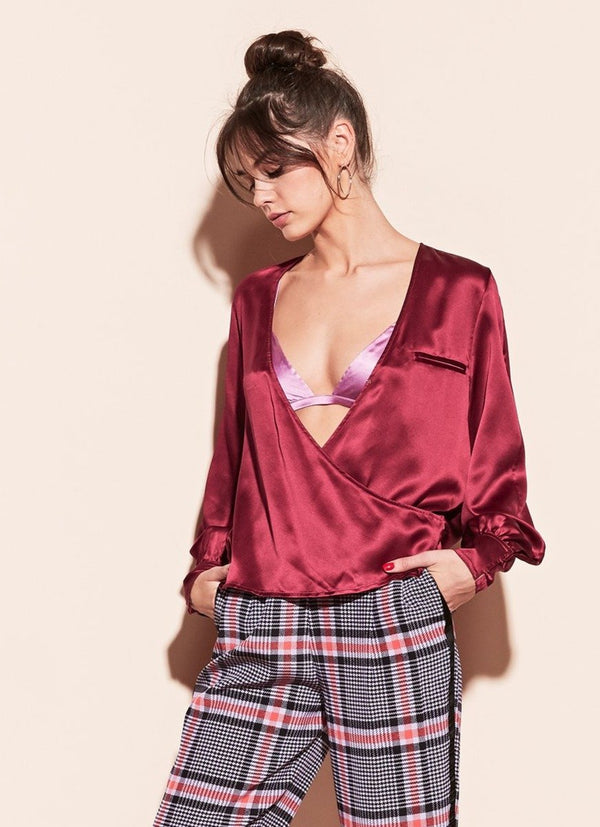 Bordeaux - Wrap Blouse | Fleur du Mal - DEMO