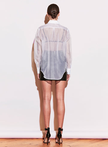 White - Pintuck Tuxedo Shirt | Fleur du Mal - DEMO