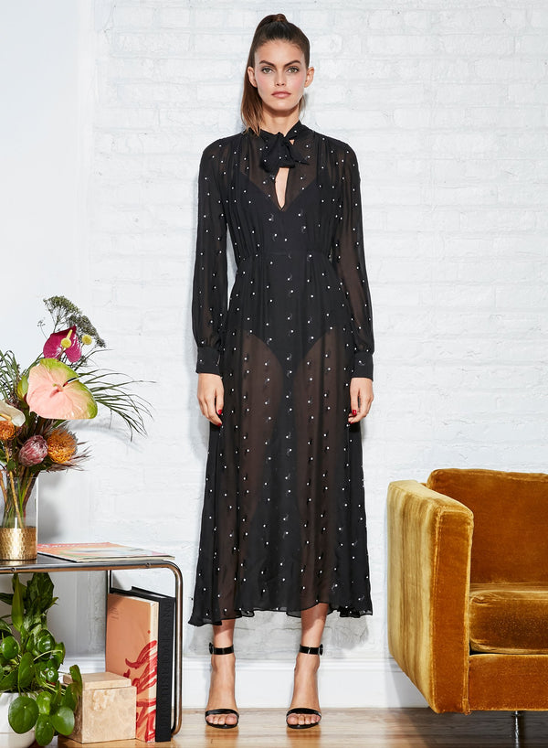 Black - Pussy Bow Dress with Bodysuit | Fleur du Mal - DEMO
