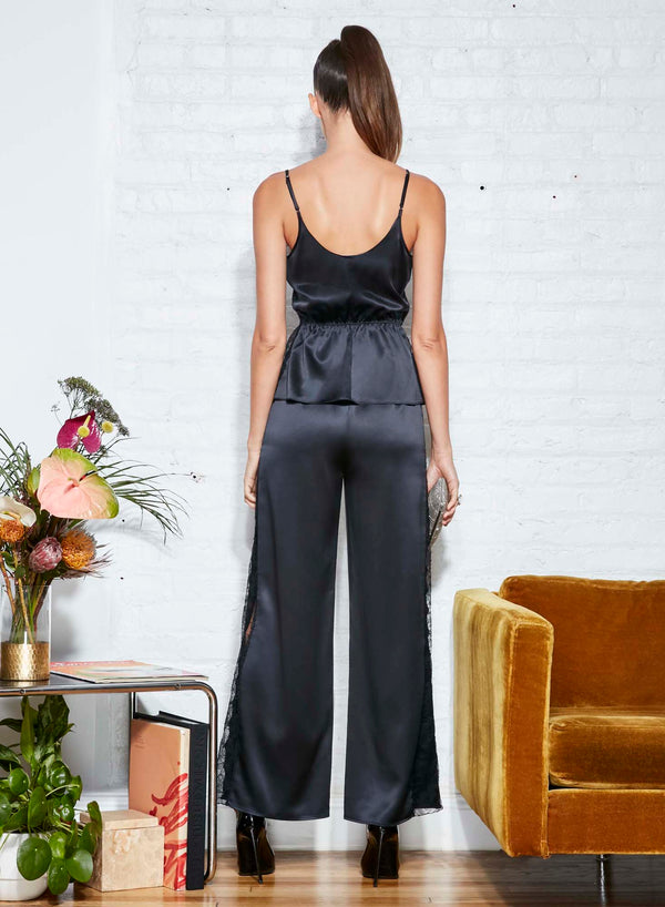 Black - Satin Rose Lace Cami | Fleur du Mal - DEMO