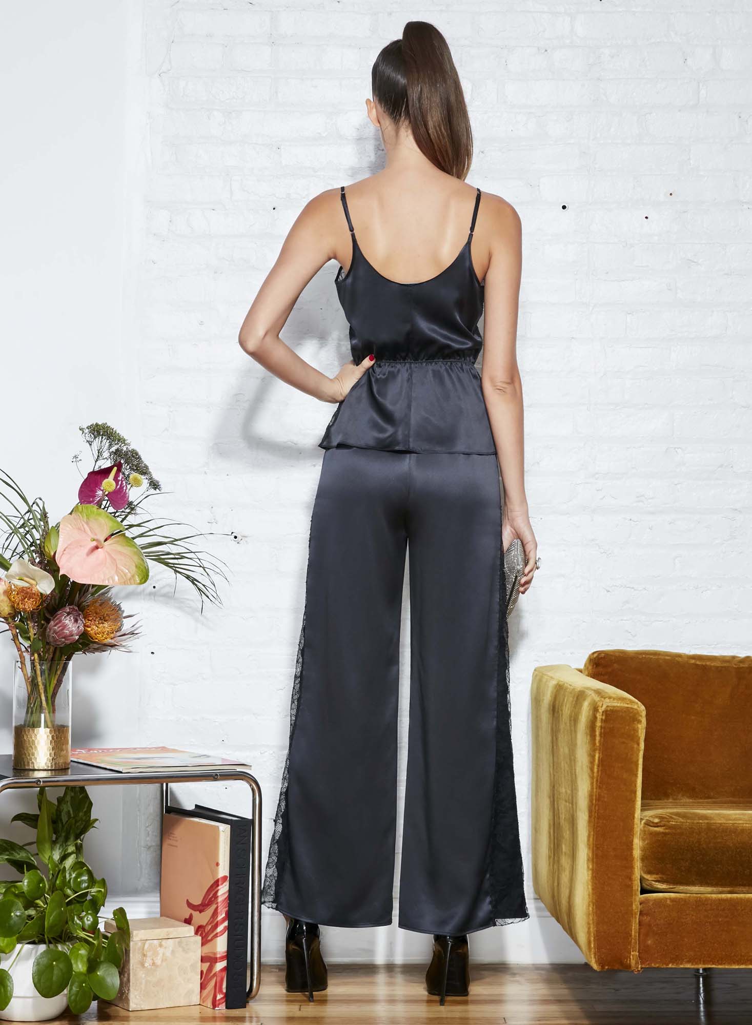 Rose Lace Wide Leg Pant