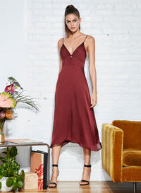 Ruched V-Plunge Slip