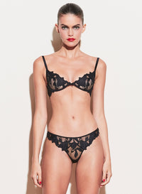 Lily Embroidery Plunge Demi Bra