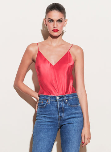 Red poppy - Luxe V-Neck Cami | Fleur du Mal - DEMO