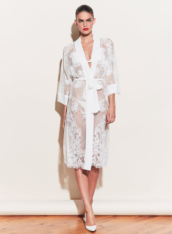 Ivory - Cillis Lace Robe | Fleur du Mal - DEMO