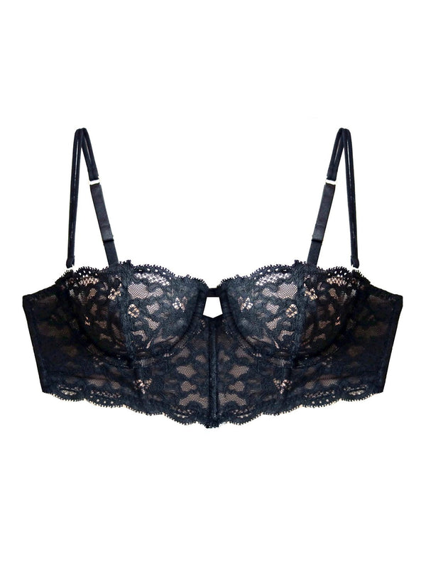 Black - Charlotte Longline Bra | Fleur du Mal - DEMO