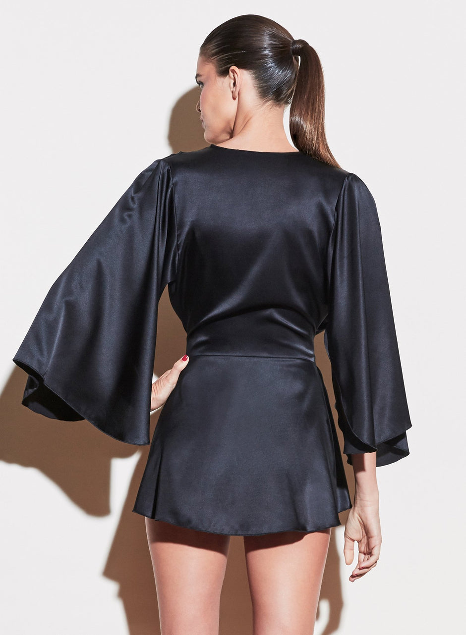 Black - Angel Sleeve Robe | Fleur du Mal - DEMO