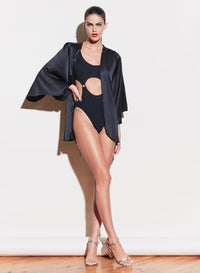 Suspender One Piece Swimsuit
