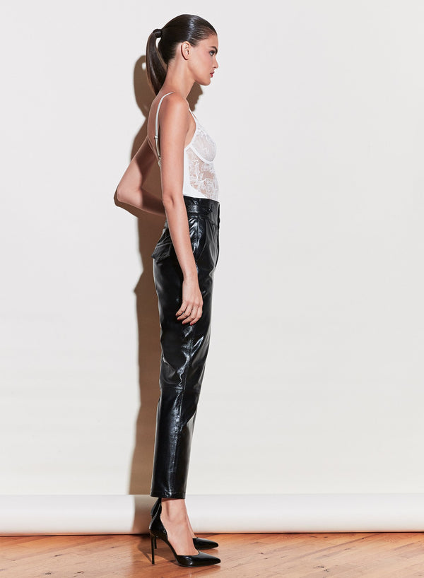 Black - Patent V-Yoke Pant | Fleur du Mal - DEMO