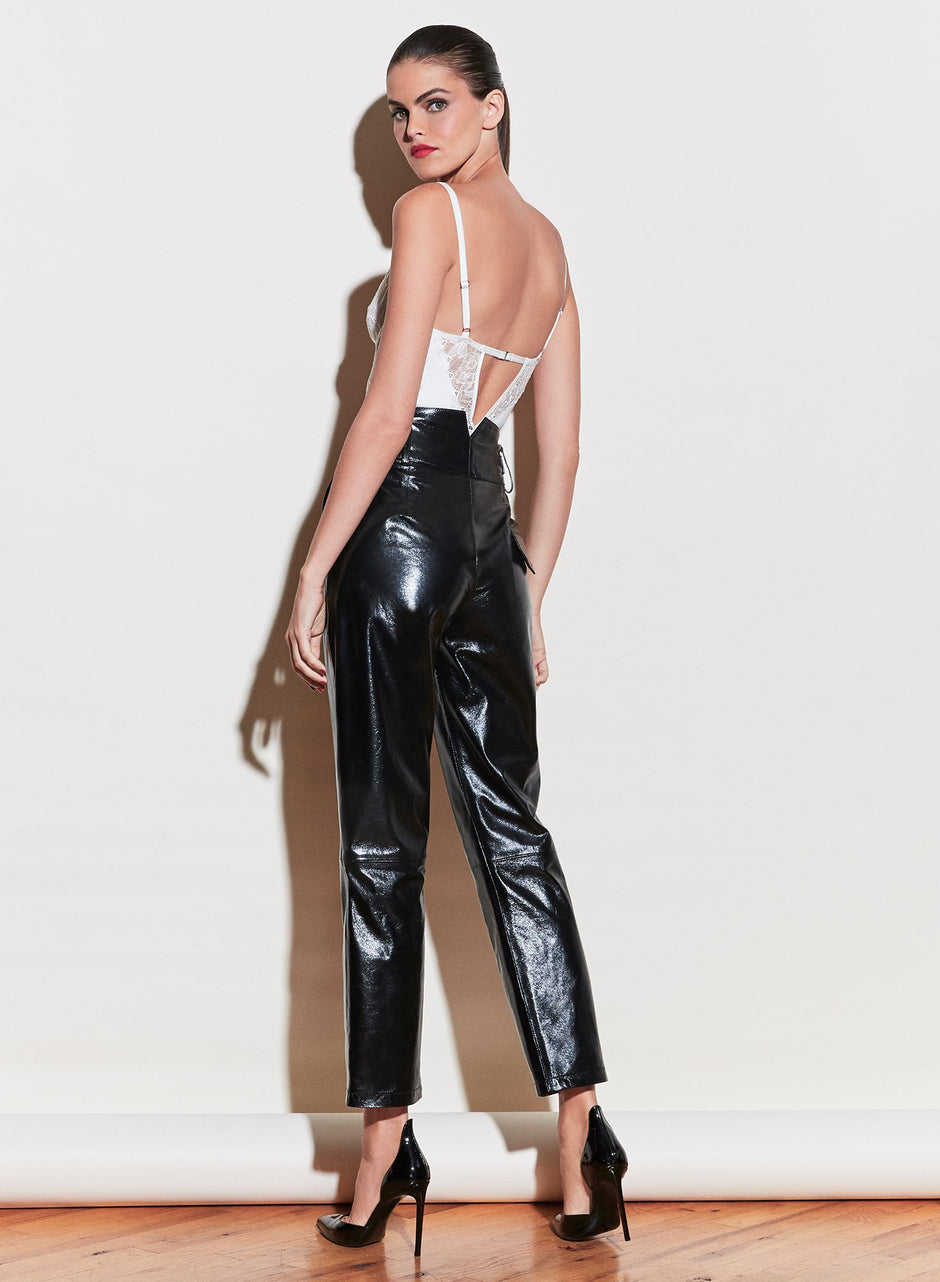 Black - Patent V-Yoke Pant | Fleur du Mal - DEMO