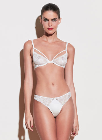 Creme - Gardenia Lace Thong | Fleur du Mal - DEMO