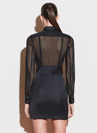 Twill & Mesh Safari Dress