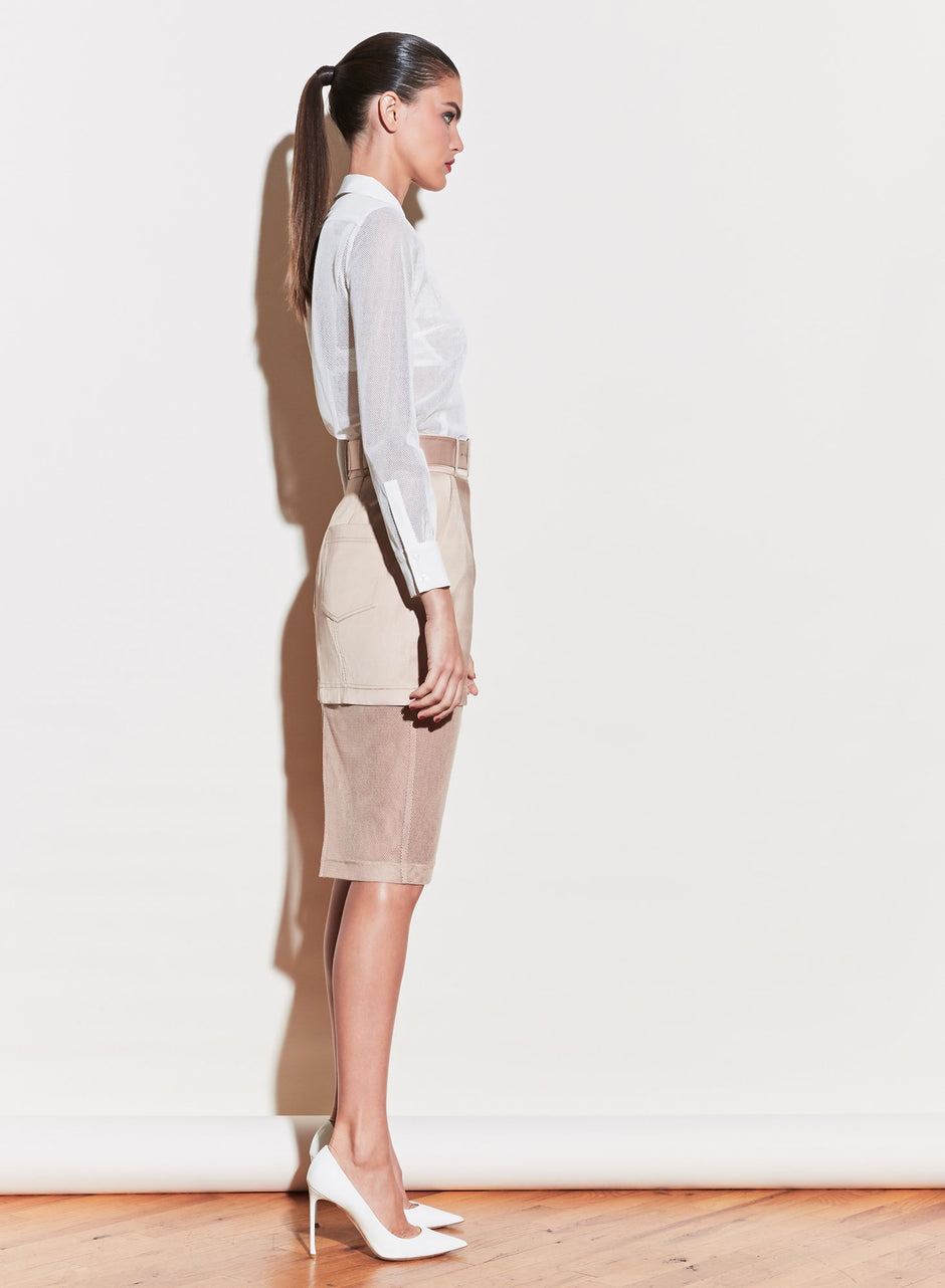 Safari - Twill &amp; Mesh Skirt | Fleur du Mal - DEMO