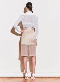 Twill & Mesh Skirt