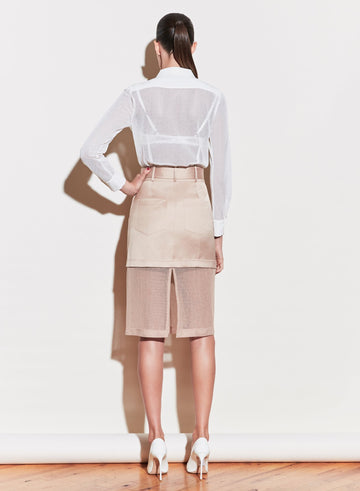 Safari - Twill & Mesh Skirt | Fleur du Mal - DEMO