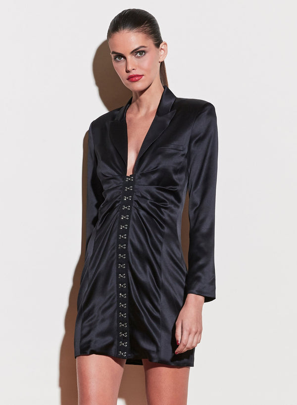Black - Hook &amp; Eye Blazer Dress | Fleur du Mal - DEMO