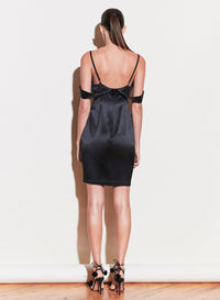 Silk & Mesh Draped Dress