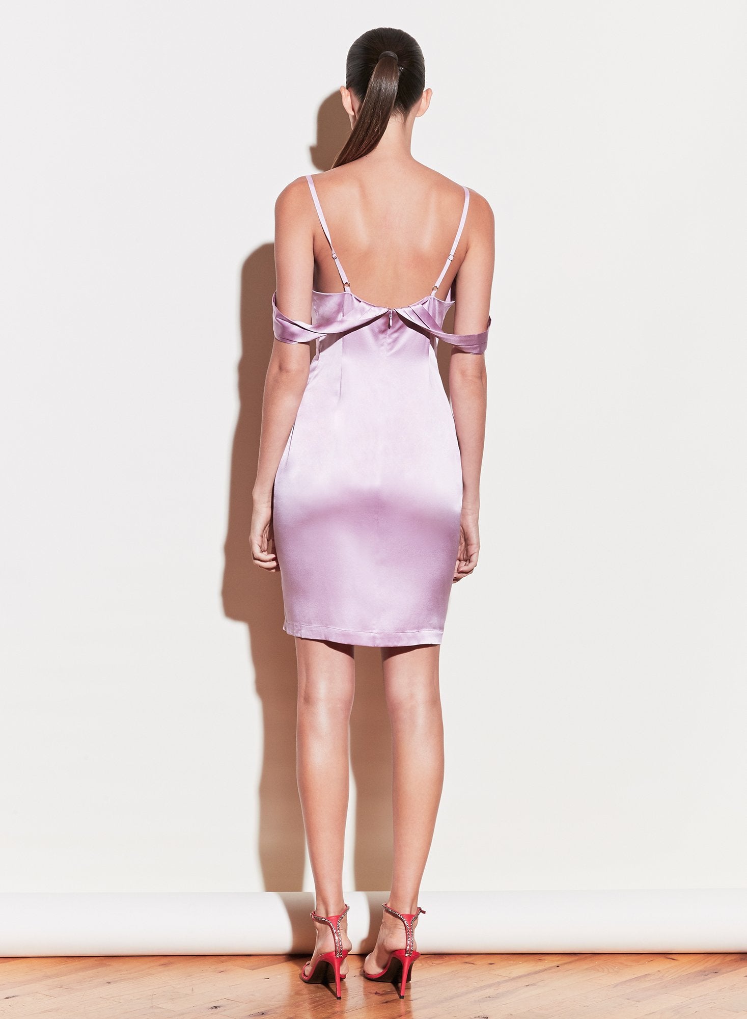 Silk & Mesh Draped Dress