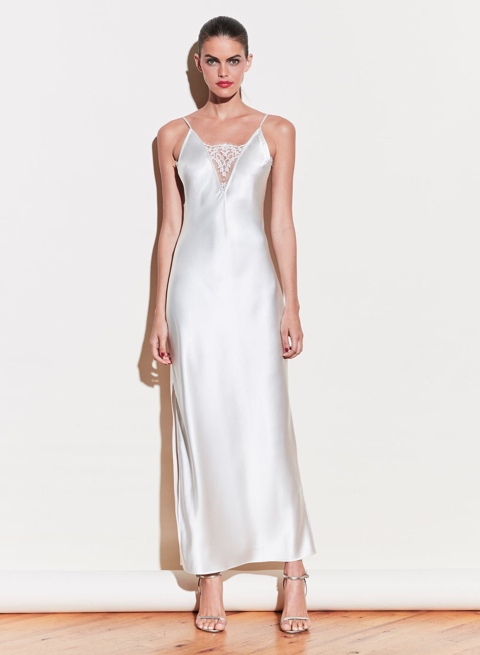 Creme - Daphne Lace Insert Gown | Fleur du Mal - DEMO