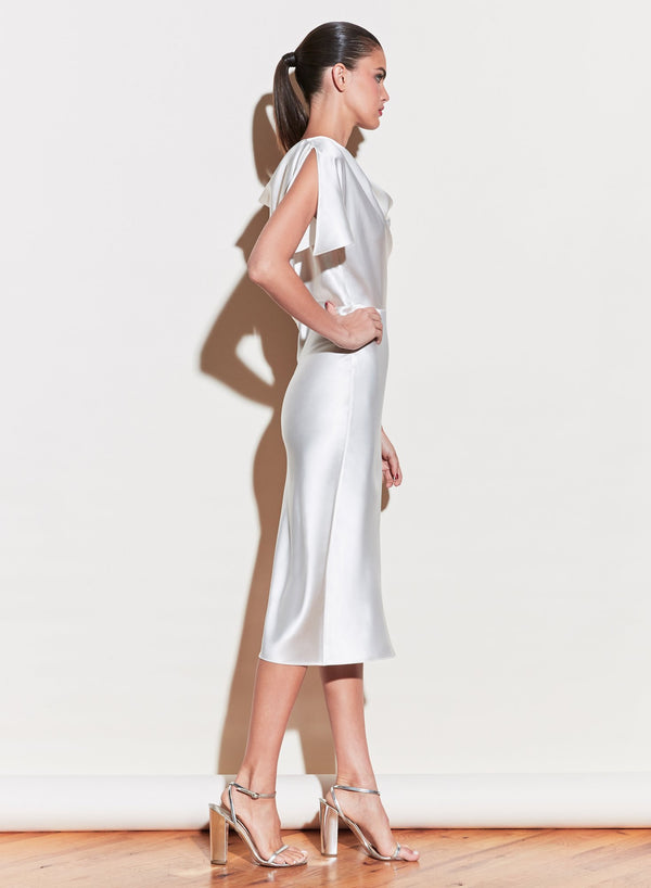 Creme - Asymmetrical Cowl Dress | Fleur du Mal - DEMO