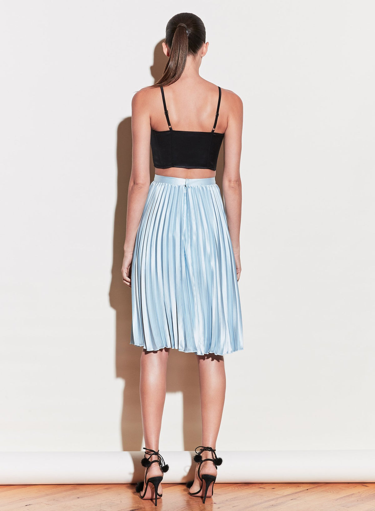 Pleated Lace Insert Skirt