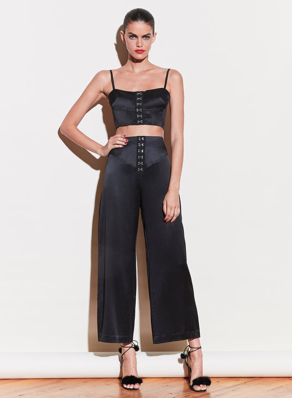 Black - Hook &amp; Eye Bustier Top | Fleur du Mal - DEMO