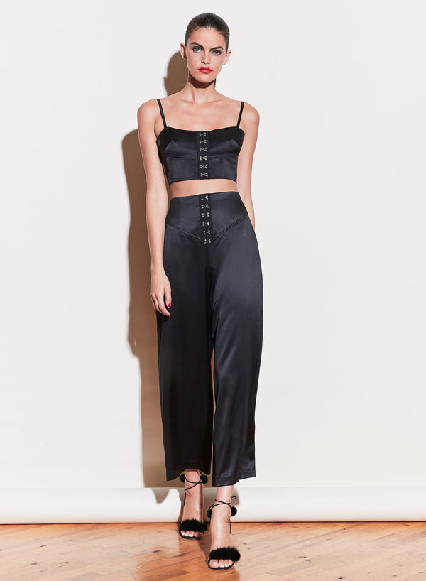 Black - Hook &amp; Eye Corset Waist Pant | Fleur du Mal - DEMO